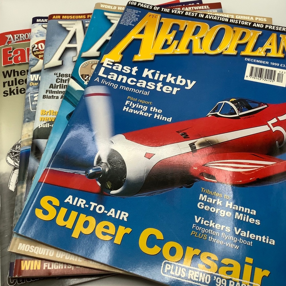 Bundle of 5 vintage Aeroplane magazines.  1999/2002/2013.